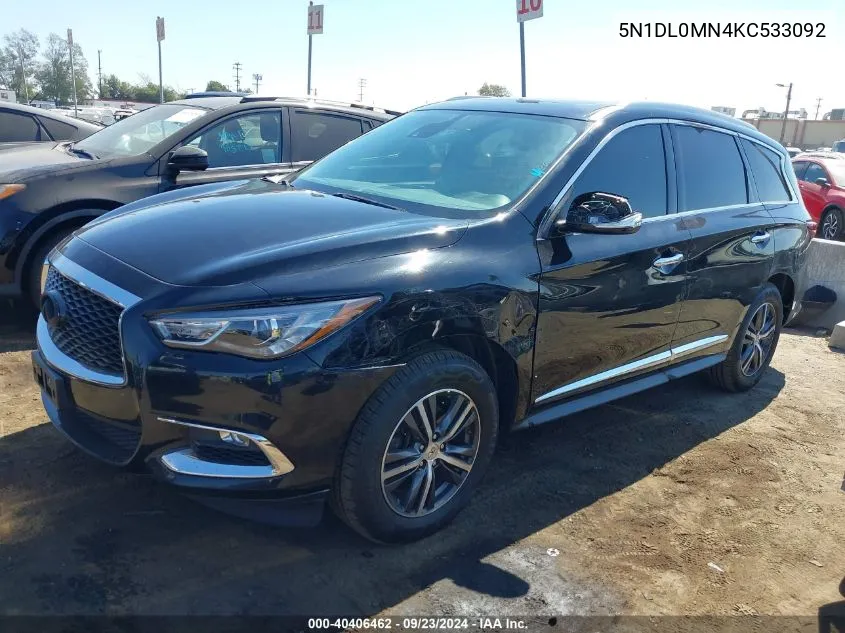 2019 Infiniti Qx60 Luxe VIN: 5N1DL0MN4KC533092 Lot: 40406462