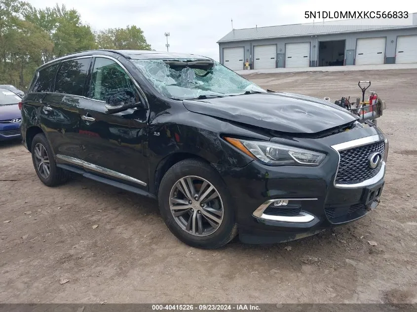 2019 Infiniti Qx60 Pure VIN: 5N1DL0MMXKC566833 Lot: 40415226