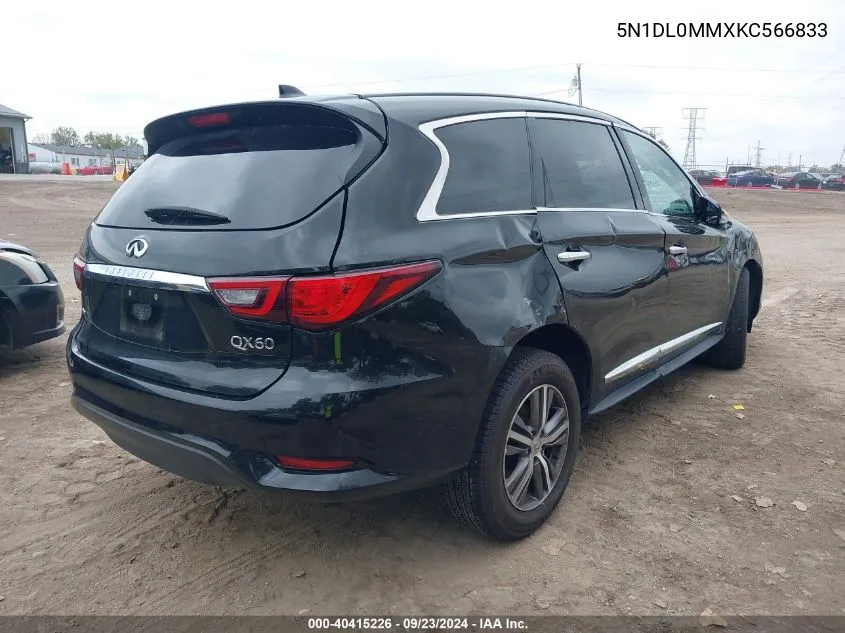 2019 Infiniti Qx60 Pure VIN: 5N1DL0MMXKC566833 Lot: 40415226