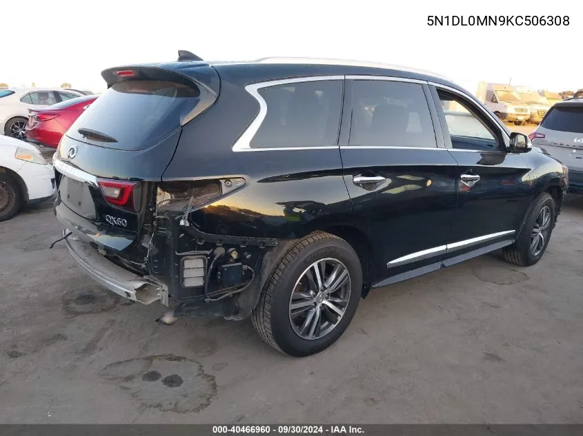 2019 Infiniti Qx60 Luxe VIN: 5N1DL0MN9KC506308 Lot: 40466960