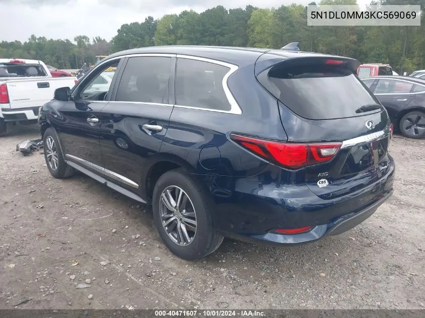 2019 Infiniti Qx60 Pure VIN: 5N1DL0MM3KC569069 Lot: 40471607