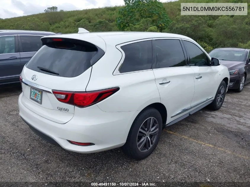 2019 Infiniti Qx60 Luxe/Pure VIN: 5N1DL0MM0KC556781 Lot: 40491150