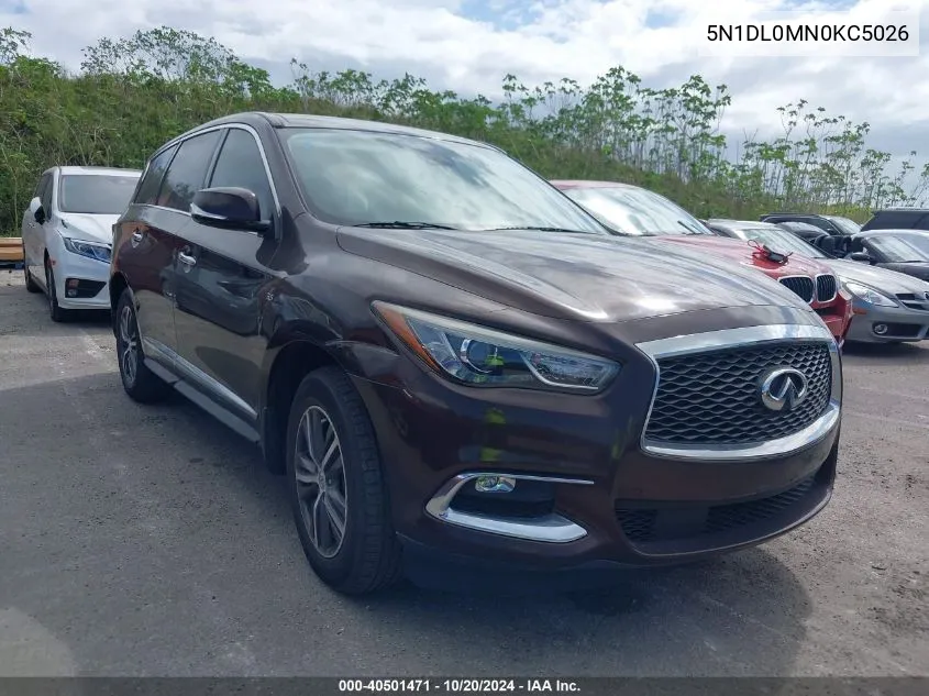 2019 Infiniti Qx60 Luxe/Pure VIN: 5N1DL0MN0KC5026 Lot: 40501471