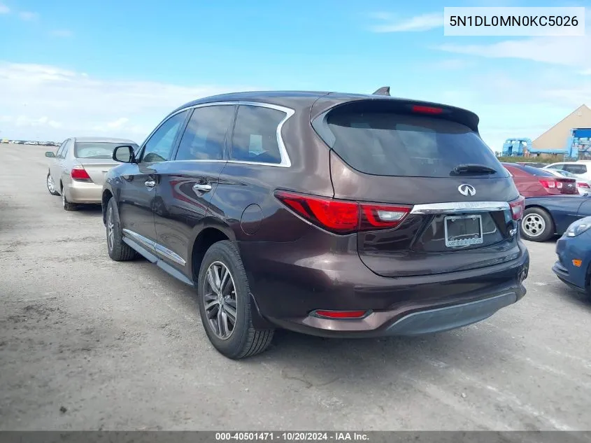 2019 Infiniti Qx60 Luxe/Pure VIN: 5N1DL0MN0KC5026 Lot: 40501471