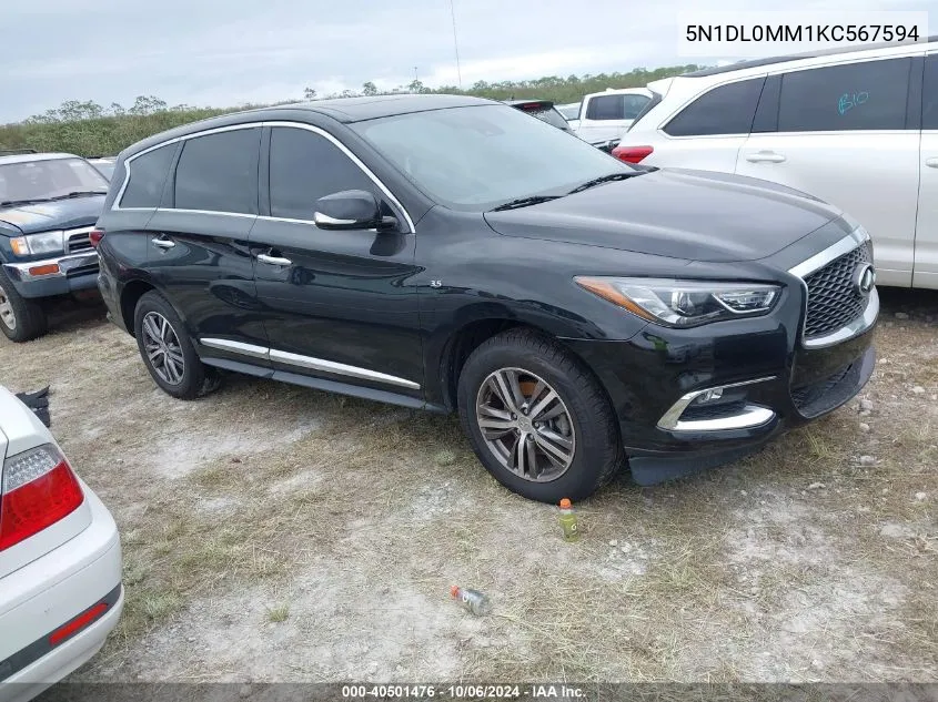 2019 Infiniti Qx60 Pure VIN: 5N1DL0MM1KC567594 Lot: 40501476