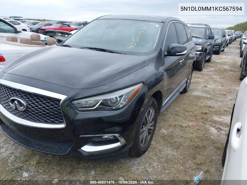 2019 Infiniti Qx60 Pure VIN: 5N1DL0MM1KC567594 Lot: 40501476