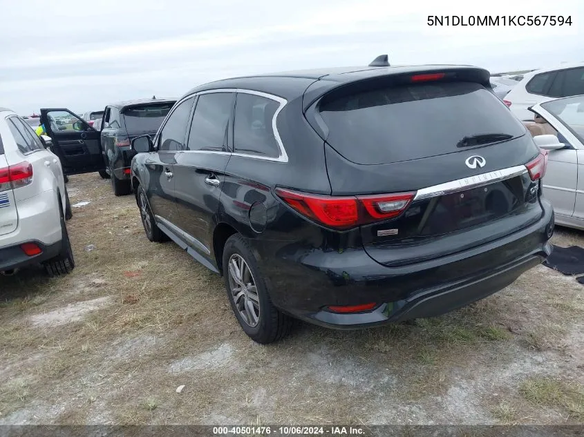 2019 Infiniti Qx60 Pure VIN: 5N1DL0MM1KC567594 Lot: 40501476