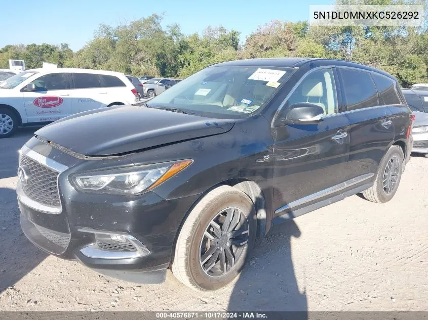 2019 Infiniti Qx60 Pure VIN: 5N1DL0MNXKC526292 Lot: 40576871