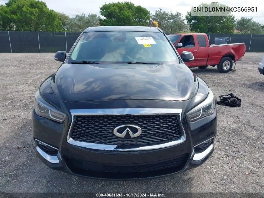 2019 Infiniti Qx60 Pure VIN: 5N1DL0MN4KC566951 Lot: 40631693