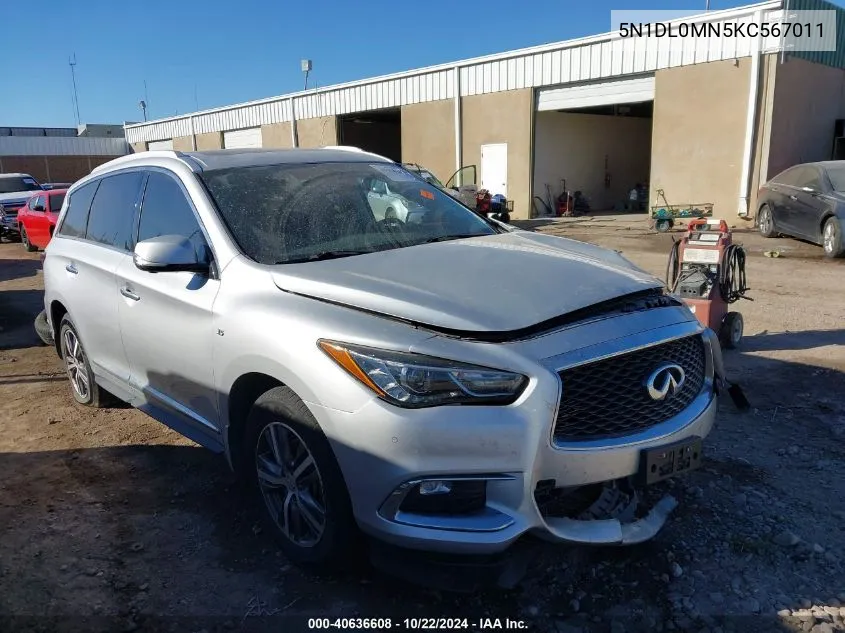 2019 Infiniti Qx60 Luxe VIN: 5N1DL0MN5KC567011 Lot: 40636608