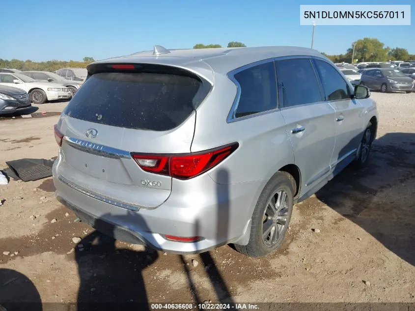 2019 Infiniti Qx60 Luxe VIN: 5N1DL0MN5KC567011 Lot: 40636608