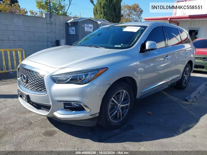 5N1DL0MM4KC558551 2019 Infiniti Qx60 Pure