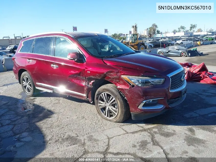 2019 Infiniti Qx60 Luxe VIN: 5N1DL0MN3KC567010 Lot: 40680141