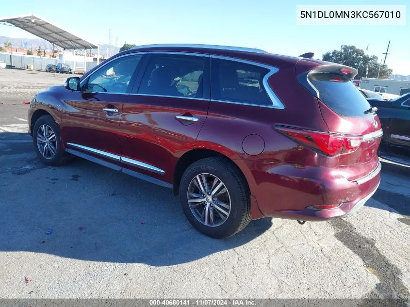 2019 Infiniti Qx60 Luxe VIN: 5N1DL0MN3KC567010 Lot: 40680141