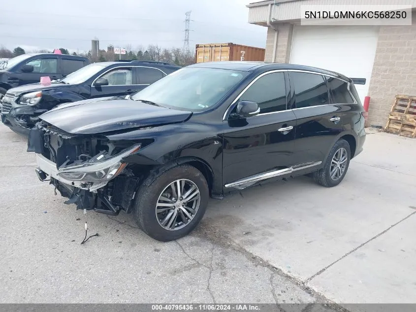 2019 Infiniti Qx60 Pure VIN: 5N1DL0MN6KC568250 Lot: 40795436