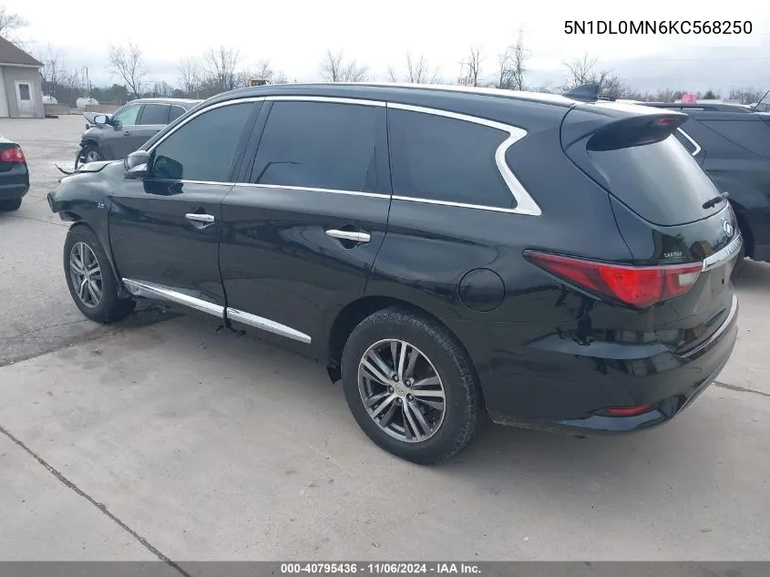 2019 Infiniti Qx60 Pure VIN: 5N1DL0MN6KC568250 Lot: 40795436