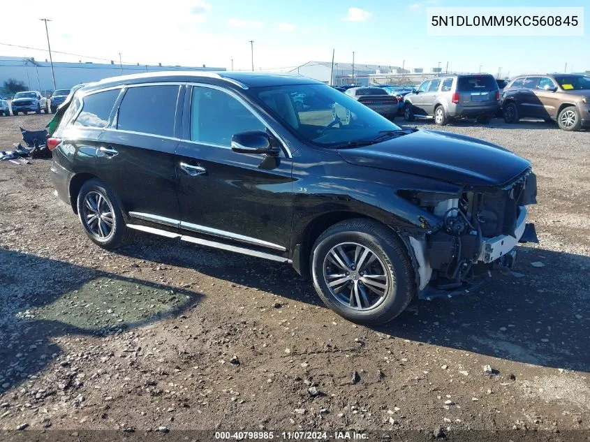 2019 Infiniti Qx60 Luxe/Pure VIN: 5N1DL0MM9KC560845 Lot: 40798985