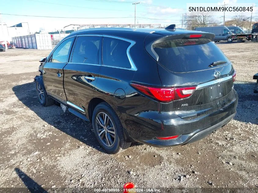 2019 Infiniti Qx60 Luxe/Pure VIN: 5N1DL0MM9KC560845 Lot: 40798985