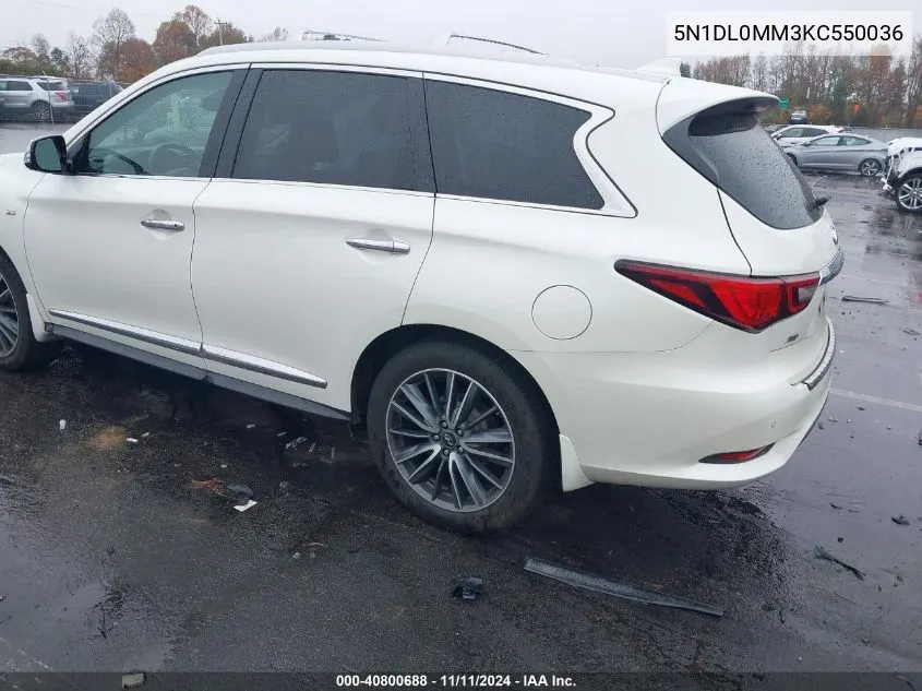 2019 Infiniti Qx60 Luxe VIN: 5N1DL0MM3KC550036 Lot: 40800688