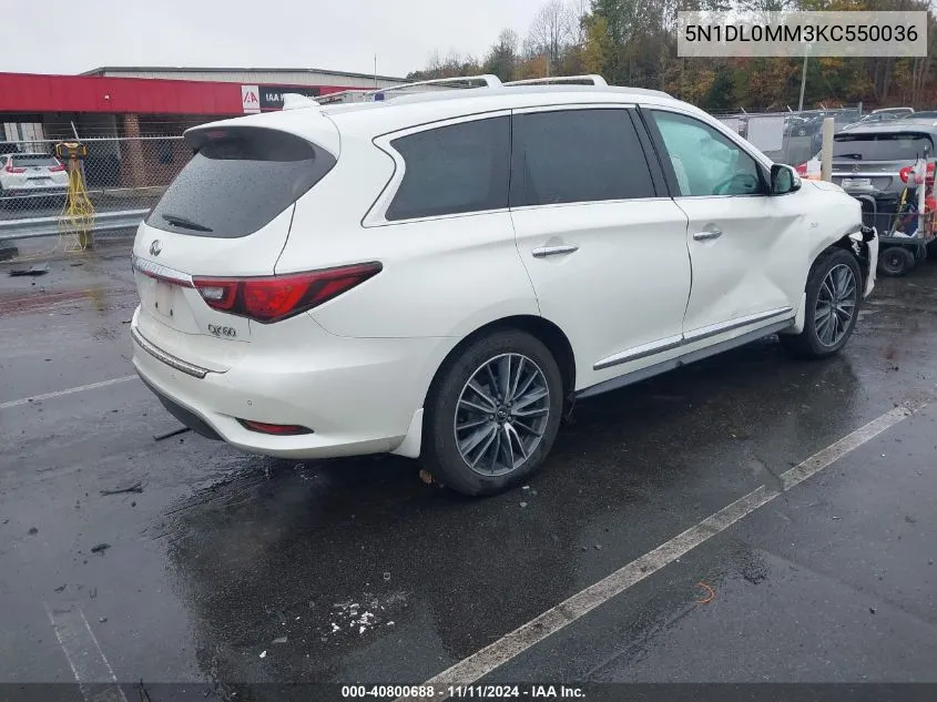 2019 Infiniti Qx60 Luxe VIN: 5N1DL0MM3KC550036 Lot: 40800688