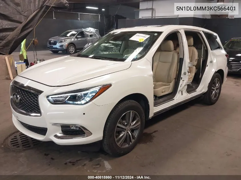 2019 Infiniti Qx60 Pure VIN: 5N1DL0MM3KC566401 Lot: 40815980