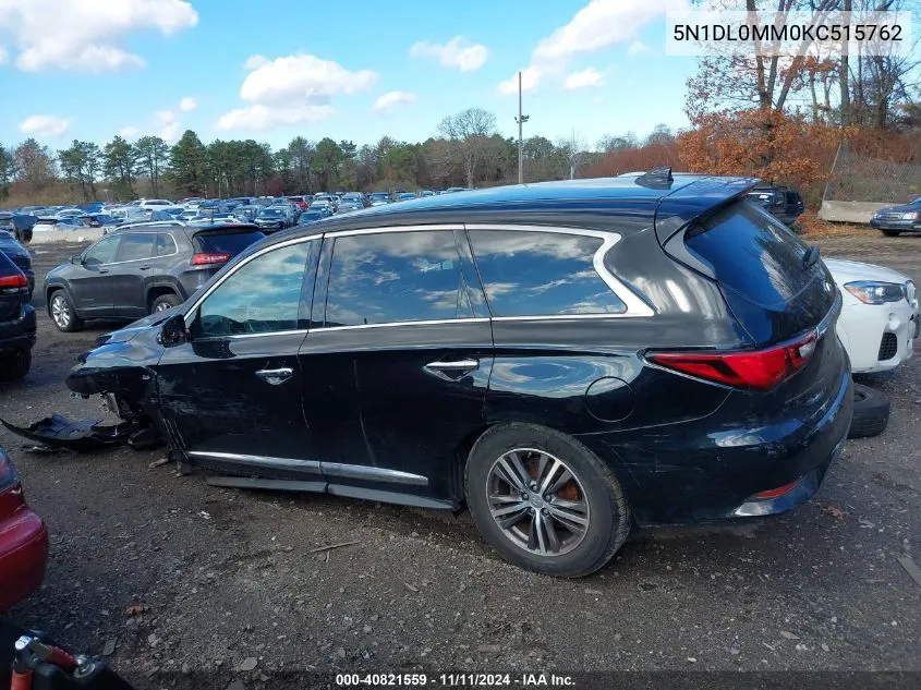 2019 Infiniti Qx60 Pure VIN: 5N1DL0MM0KC515762 Lot: 40821559