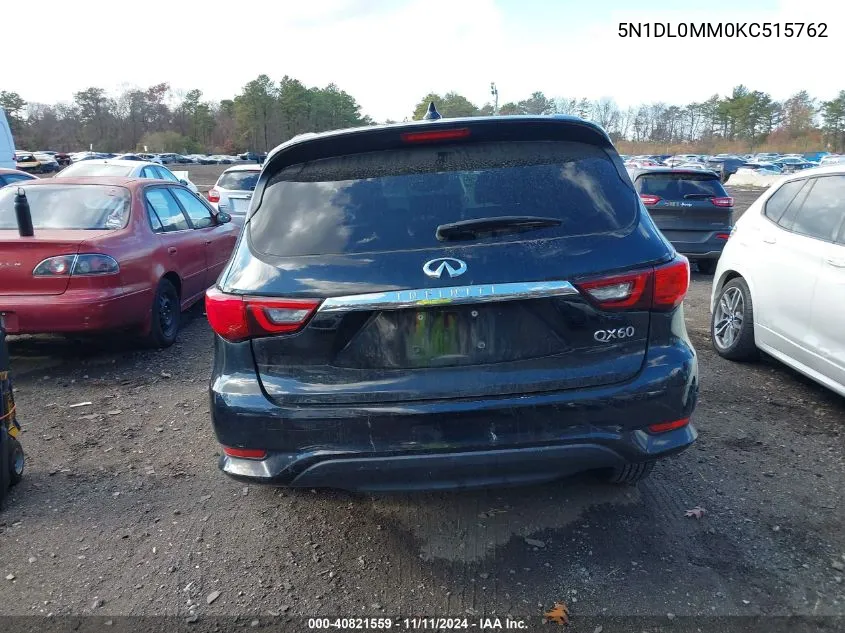 2019 Infiniti Qx60 Pure VIN: 5N1DL0MM0KC515762 Lot: 40821559