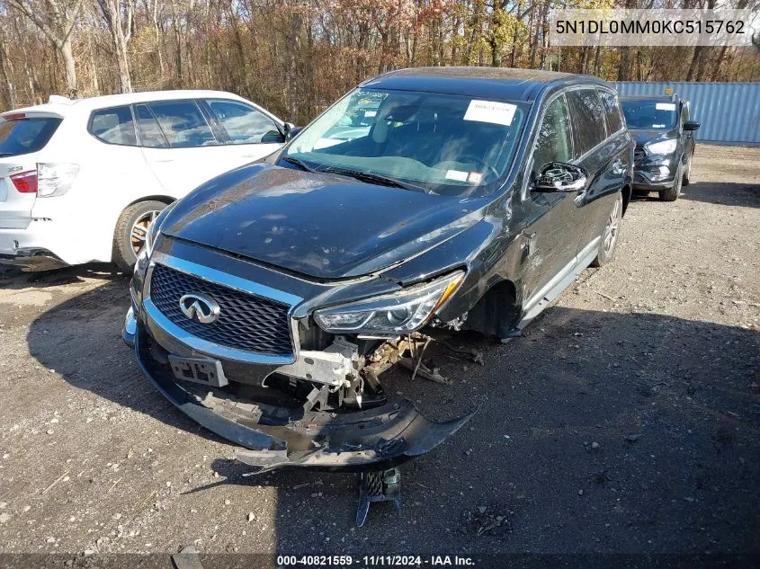 2019 Infiniti Qx60 Pure VIN: 5N1DL0MM0KC515762 Lot: 40821559