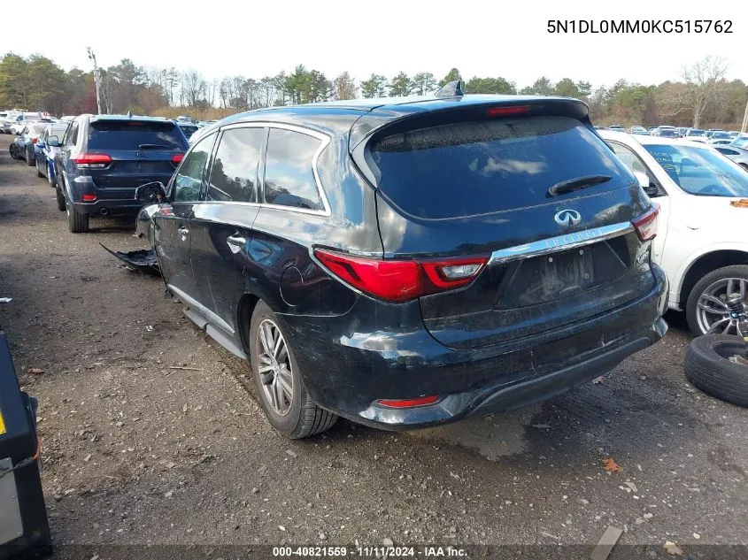 2019 Infiniti Qx60 Pure VIN: 5N1DL0MM0KC515762 Lot: 40821559