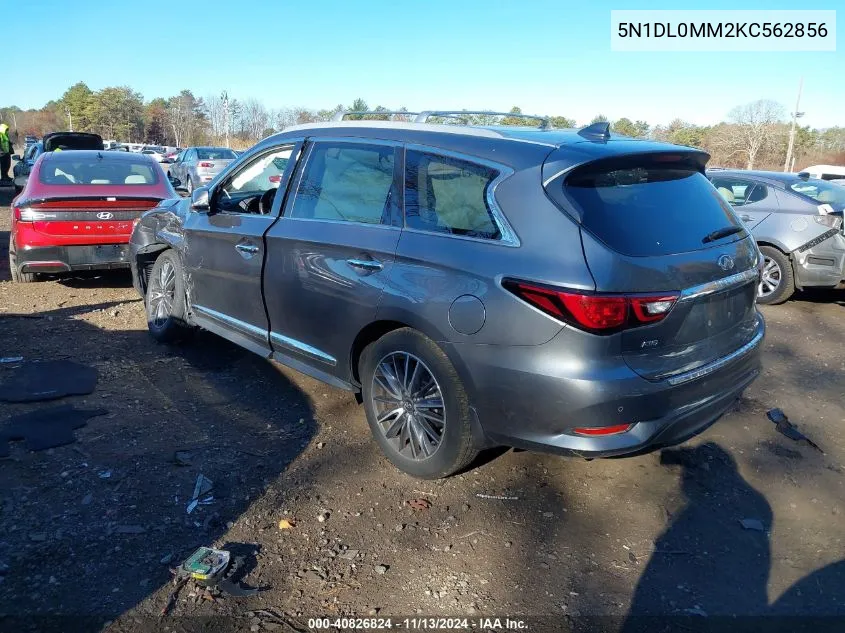 2019 Infiniti Qx60 Luxe VIN: 5N1DL0MM2KC562856 Lot: 40826824