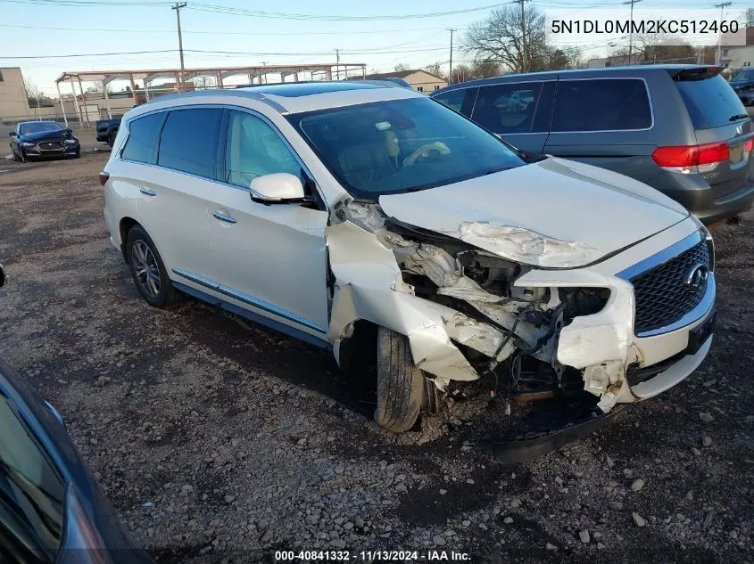 2019 Infiniti Qx60 Luxe/Pure VIN: 5N1DL0MM2KC512460 Lot: 40841332