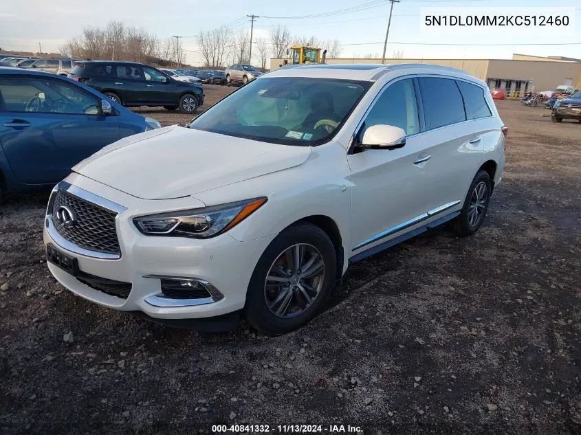 2019 Infiniti Qx60 Luxe/Pure VIN: 5N1DL0MM2KC512460 Lot: 40841332