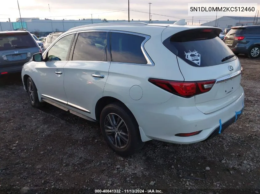 2019 Infiniti Qx60 Luxe/Pure VIN: 5N1DL0MM2KC512460 Lot: 40841332