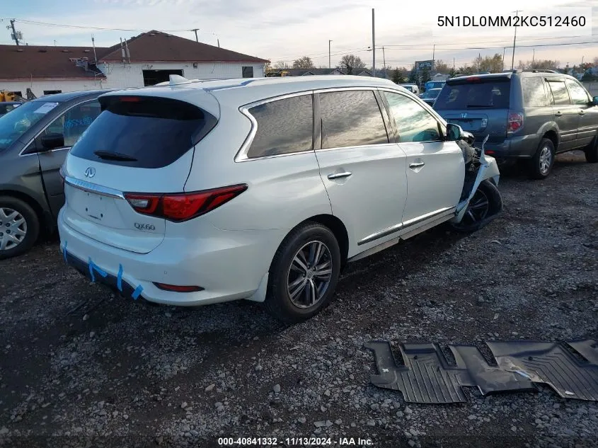 2019 Infiniti Qx60 Luxe/Pure VIN: 5N1DL0MM2KC512460 Lot: 40841332