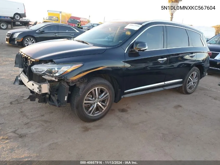 2019 Infiniti Qx60 Luxe VIN: 5N1DL0MNXKC567604 Lot: 40857916