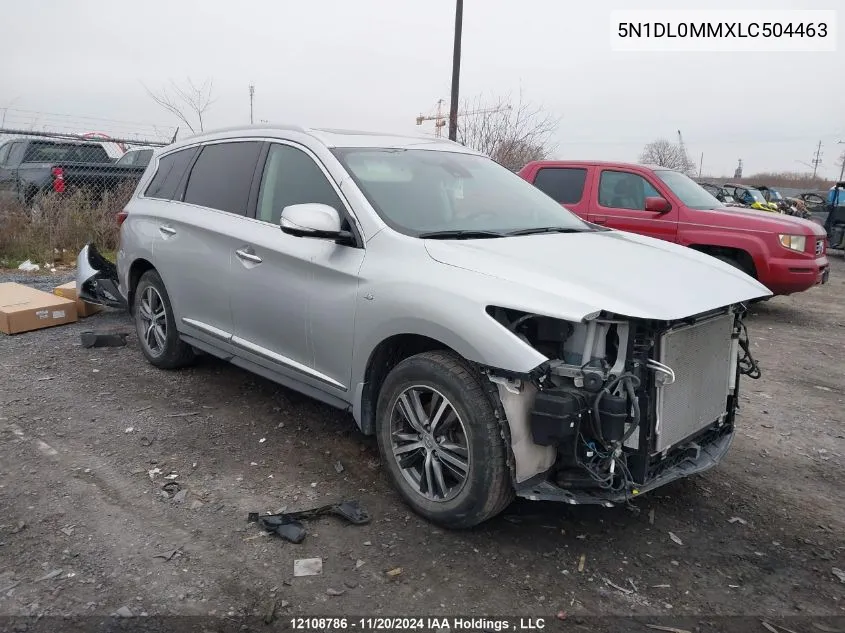 2020 Infiniti Qx60 VIN: 5N1DL0MMXLC504463 Lot: 12108786