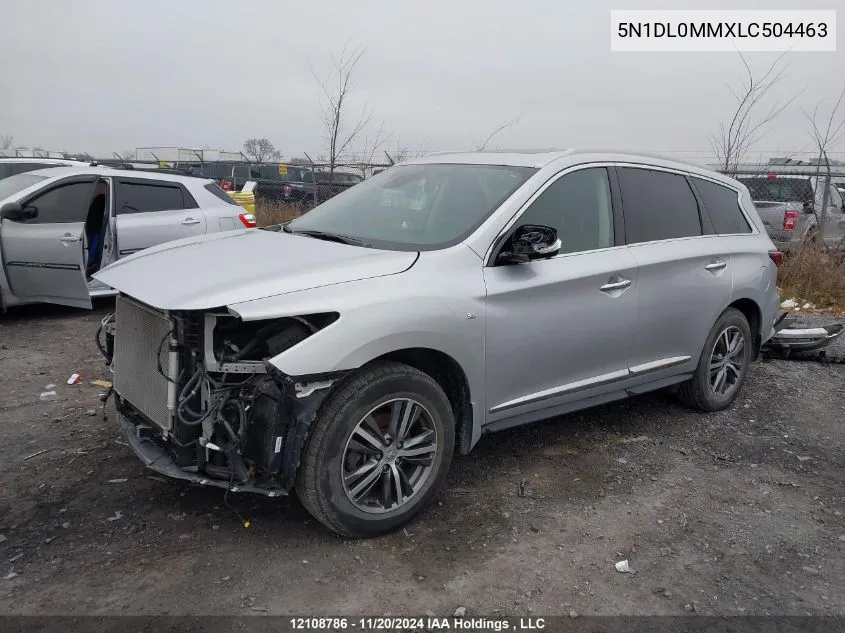 2020 Infiniti Qx60 VIN: 5N1DL0MMXLC504463 Lot: 12108786