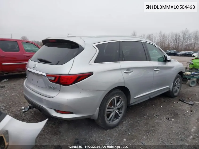 2020 Infiniti Qx60 VIN: 5N1DL0MMXLC504463 Lot: 12108786