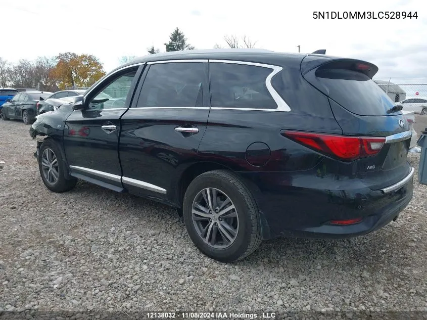 2020 Infiniti Qx60 VIN: 5N1DL0MM3LC528944 Lot: 12138032