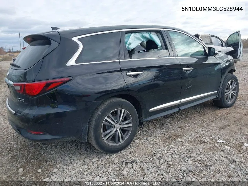 2020 Infiniti Qx60 VIN: 5N1DL0MM3LC528944 Lot: 12138032