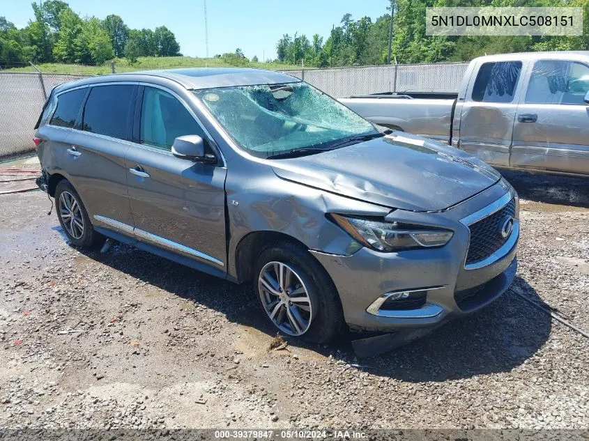 2020 Infiniti Qx60 Pure VIN: 5N1DL0MNXLC508151 Lot: 39379847