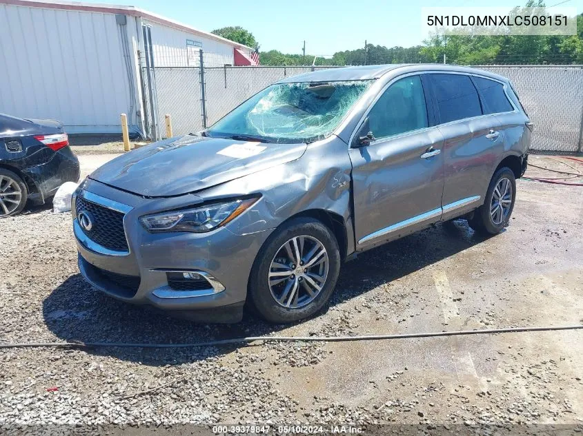 2020 Infiniti Qx60 Pure VIN: 5N1DL0MNXLC508151 Lot: 39379847