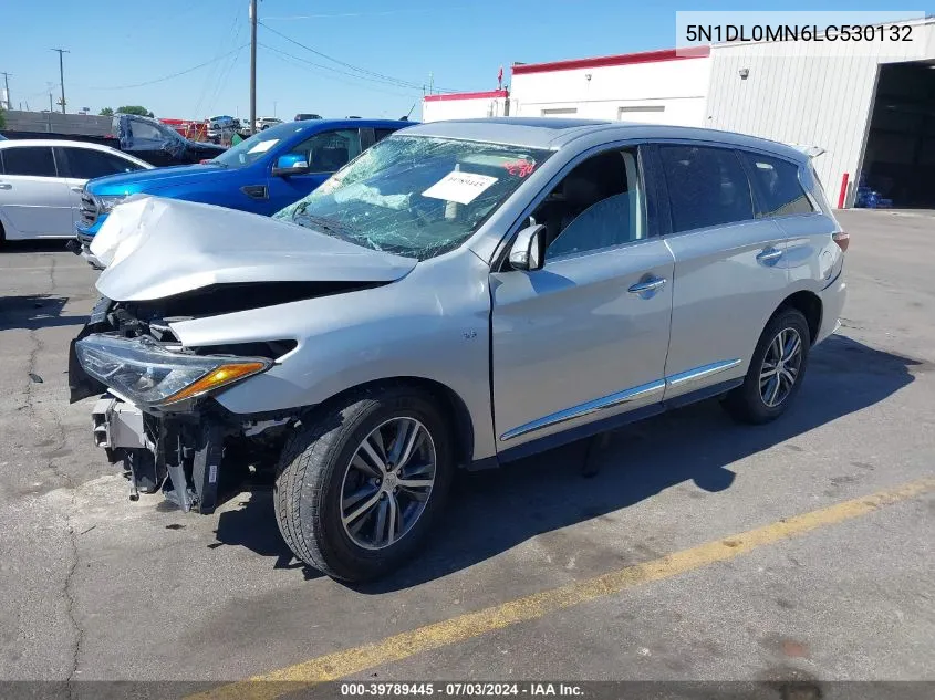 2020 Infiniti Qx60 Pure VIN: 5N1DL0MN6LC530132 Lot: 39789445