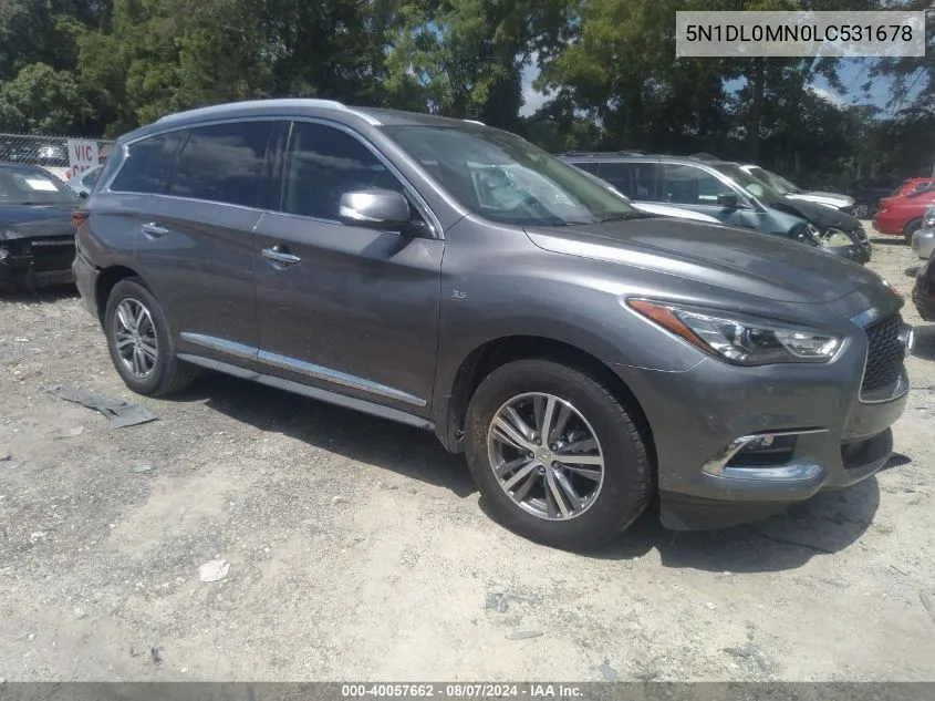 2020 Infiniti Qx60 Luxe VIN: 5N1DL0MN0LC531678 Lot: 40057662