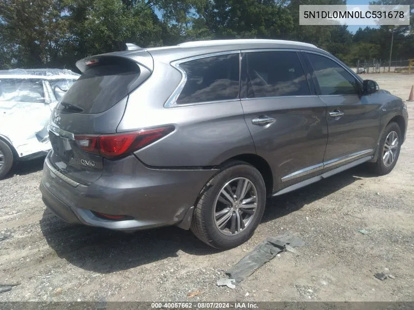 2020 Infiniti Qx60 Luxe VIN: 5N1DL0MN0LC531678 Lot: 40057662