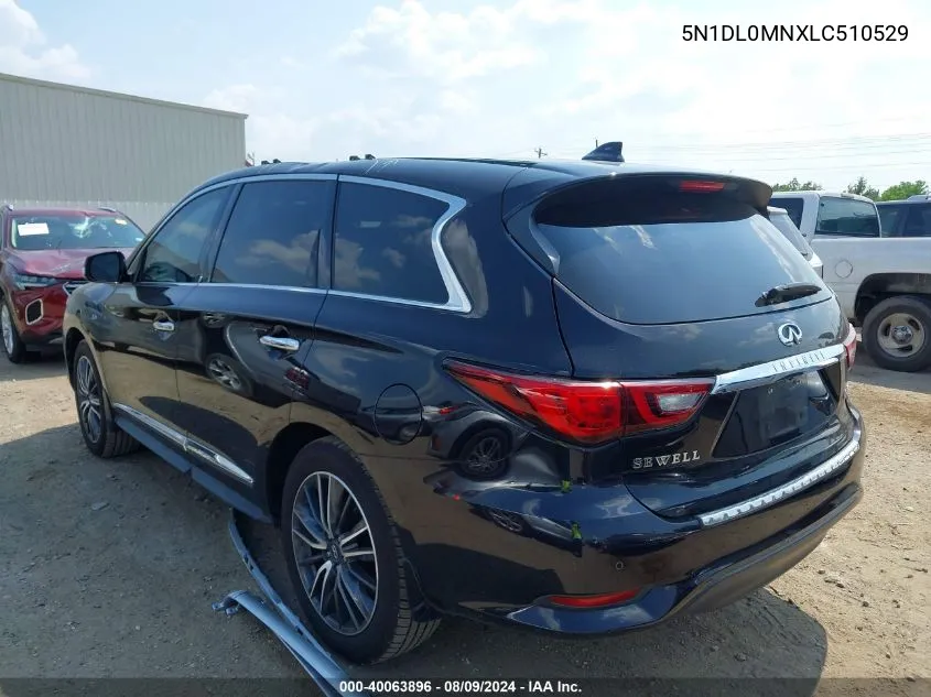 2020 Infiniti Qx60 Luxe VIN: 5N1DL0MNXLC510529 Lot: 40063896