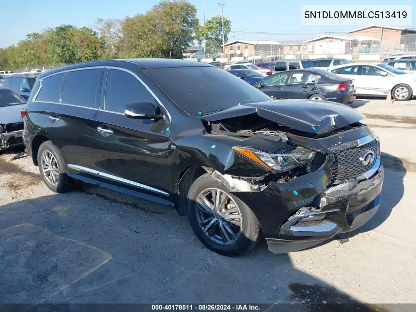 2020 Infiniti Qx60 Pure Awd VIN: 5N1DL0MM8LC513419 Lot: 40178511