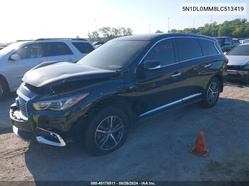 2020 Infiniti Qx60 Pure Awd VIN: 5N1DL0MM8LC513419 Lot: 40178511