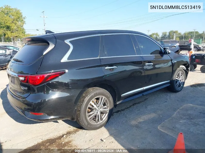 2020 Infiniti Qx60 Pure Awd VIN: 5N1DL0MM8LC513419 Lot: 40178511