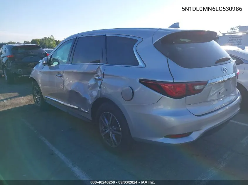 2020 Infiniti Qx60 Pure VIN: 5N1DL0MN6LC530986 Lot: 40240250